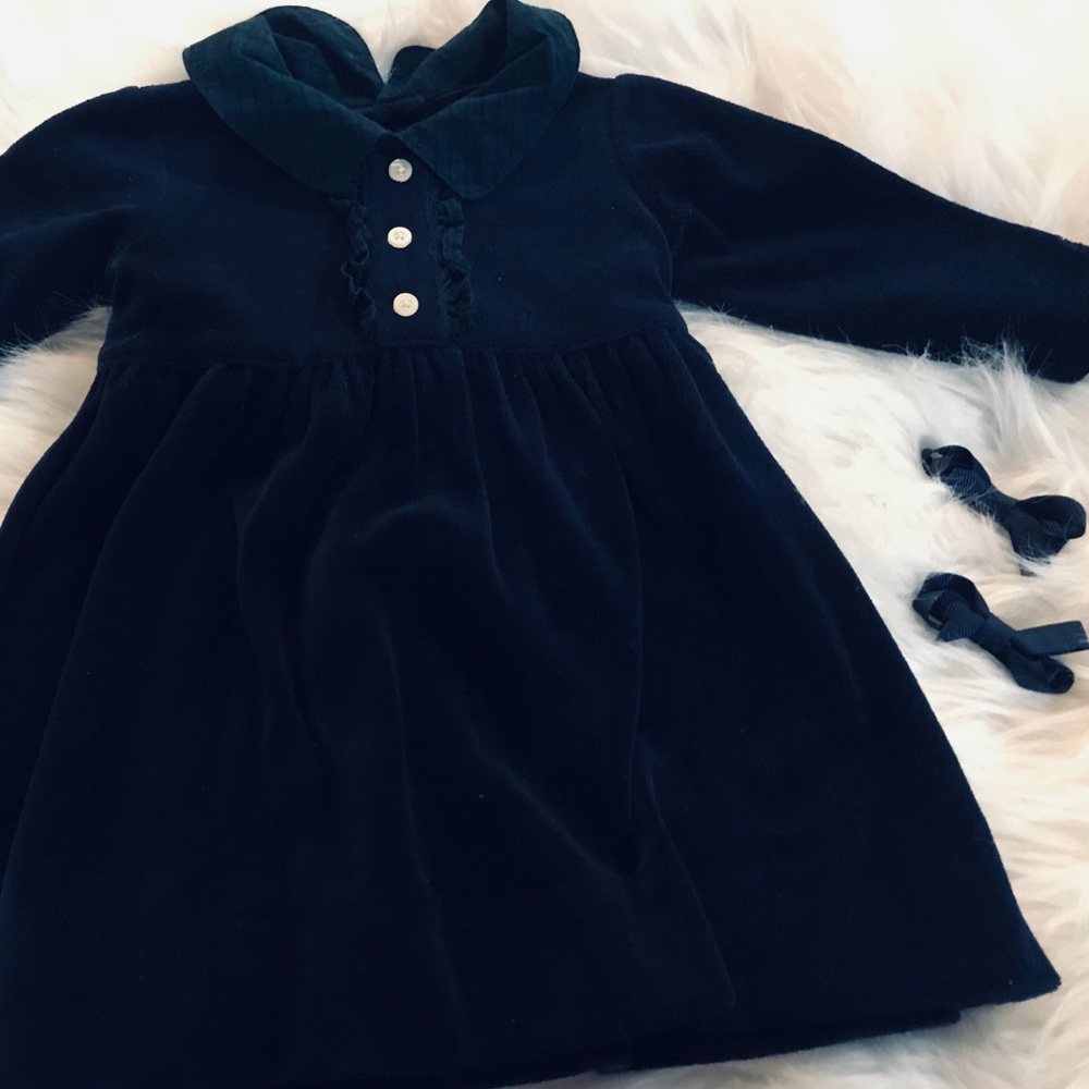 Ralph Lauren Navy Velour Holiday dress 9 months